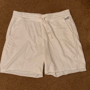 Medium White Hollister Fleece Shorts